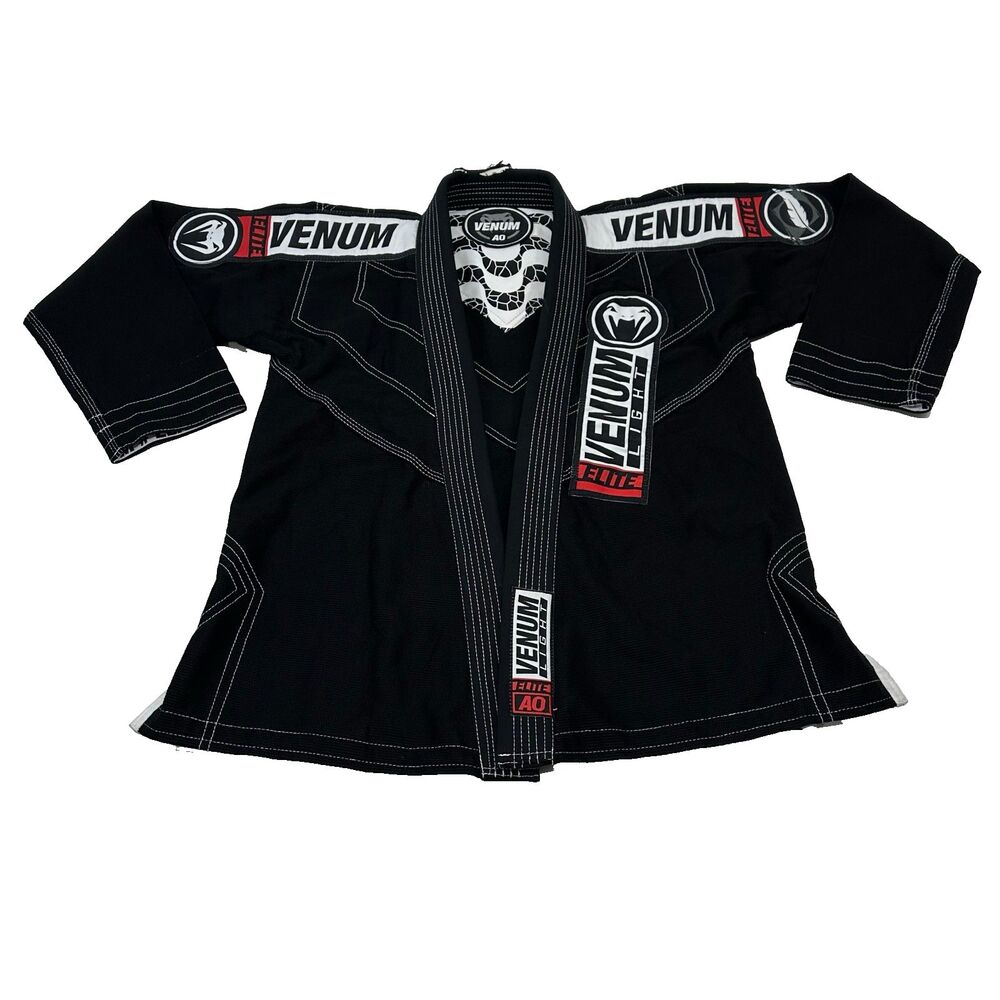 Venum Unisex Brazilian‎ Jiu-Jitsu Gi Jacket Black Lightweight Elite Cotton A0
